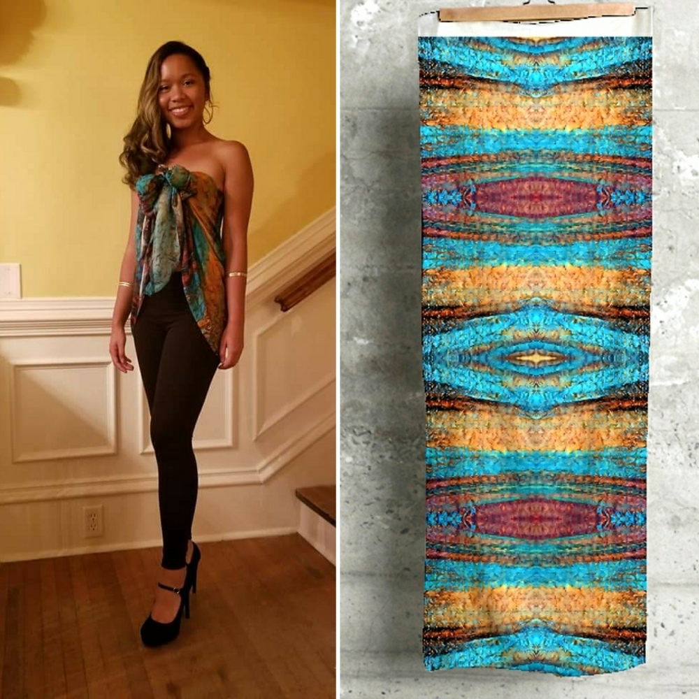 "Earthy Blues" Modal Scarf